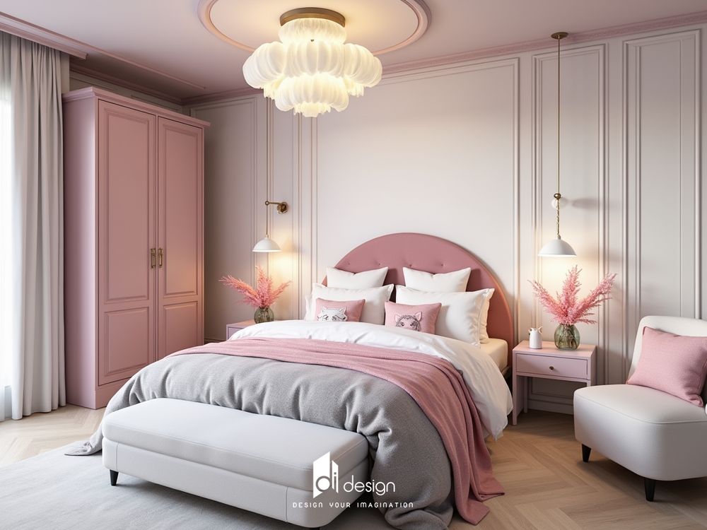 Thiết Kế Nội Thất Phòng Ngủ Màu Hồng Pastel Thiết Kế Nội Thất Phòng Ngủ Màu Hồng Pastel