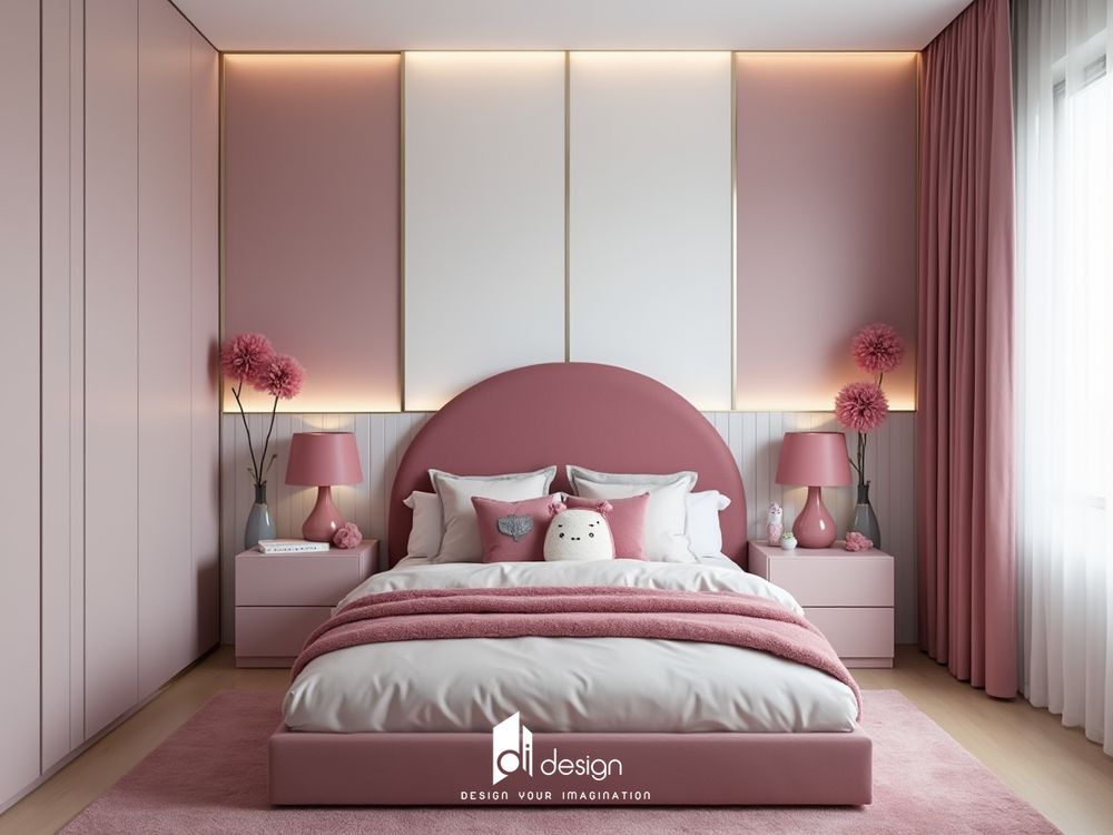 Thiết Kế Nội Thất Phòng Ngủ Màu Hồng Pastel Thiết Kế Nội Thất Phòng Ngủ Màu Hồng Pastel
