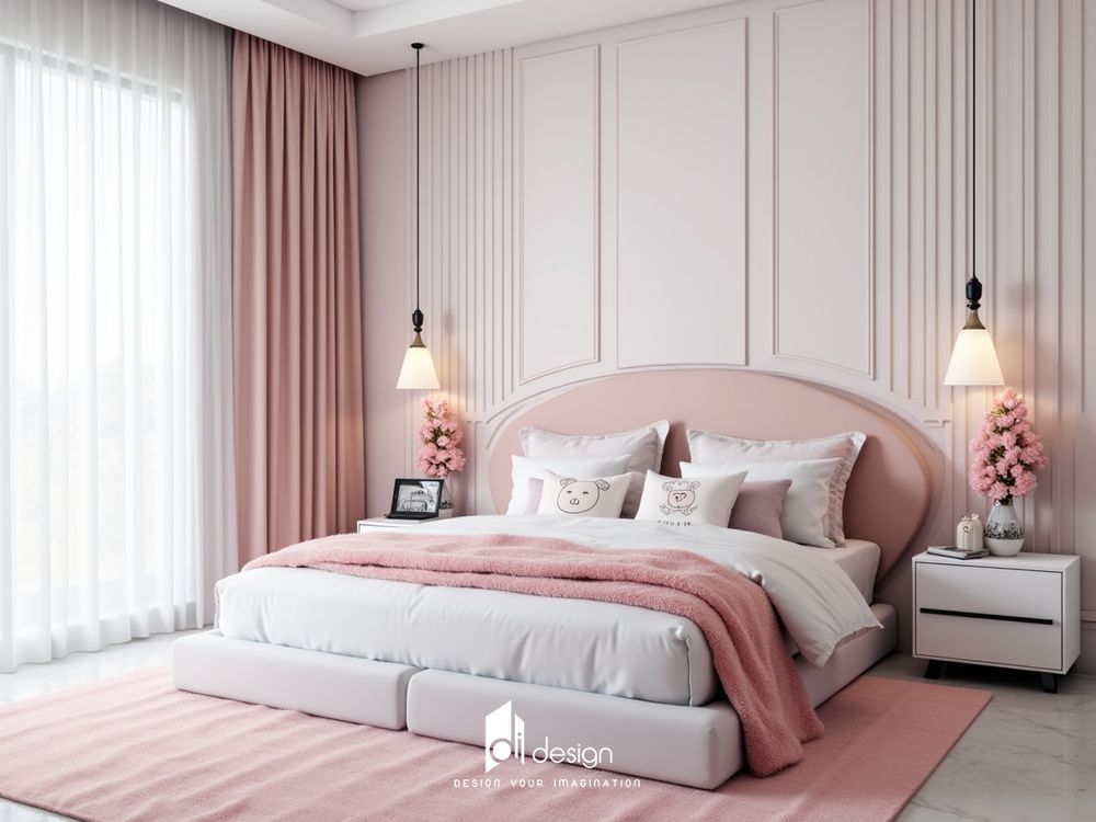Thiết Kế Nội Thất Phòng Ngủ Màu Hồng Pastel Thiết Kế Nội Thất Phòng Ngủ Màu Hồng Pastel