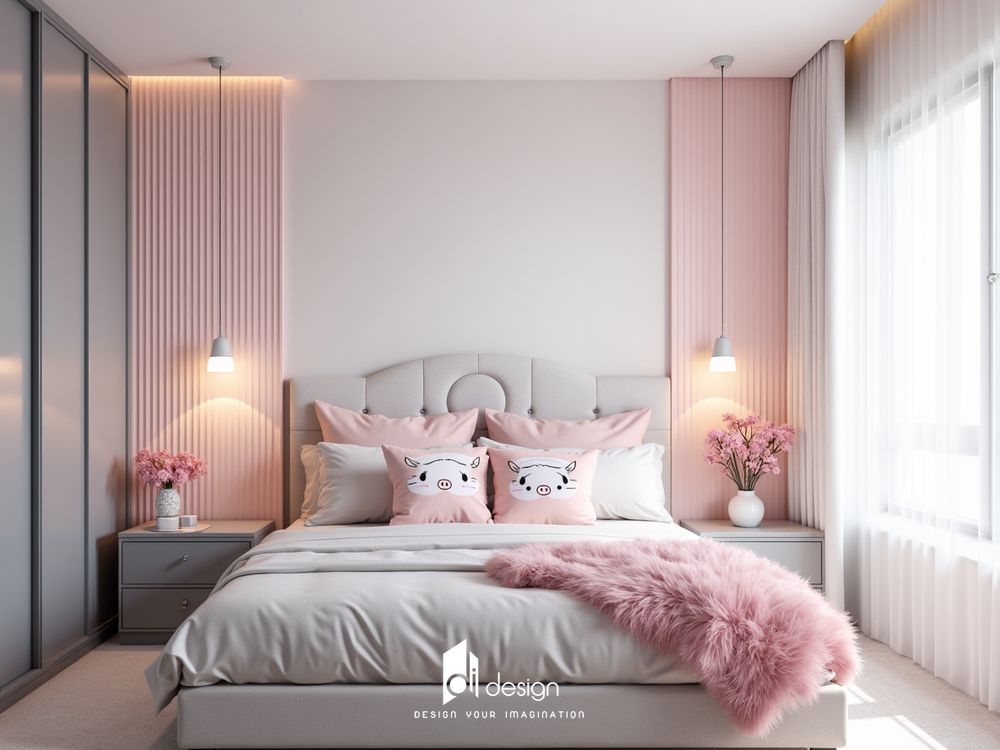 Thiết Kế Nội Thất Phòng Ngủ Màu Hồng Pastel Thiết Kế Nội Thất Phòng Ngủ Màu Hồng Pastel