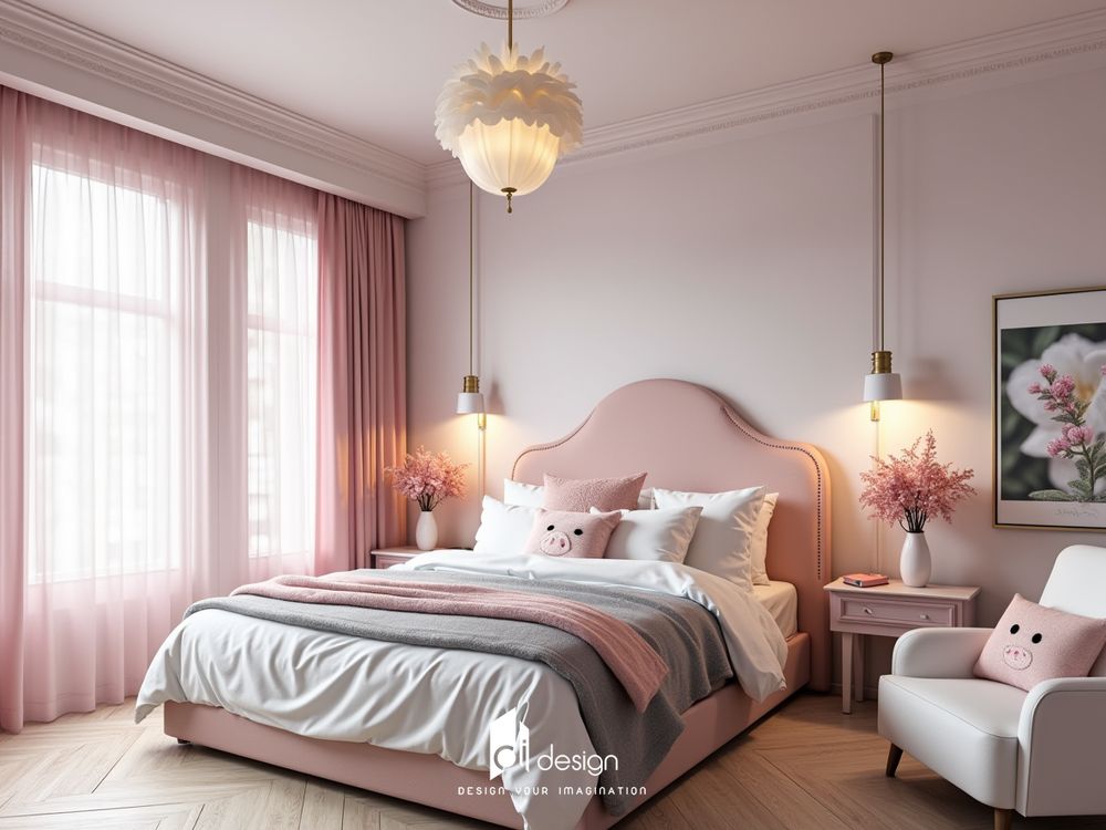 Thiết Kế Nội Thất Phòng Ngủ Màu Hồng Pastel Thiết Kế Nội Thất Phòng Ngủ Màu Hồng Pastel
