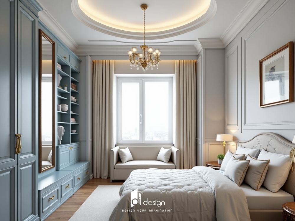 Thiết kế nội thất phòng ngủ phong cách tân cổ điển Thiết kế nội thất phòng ngủ phong cách tân cổ điển
