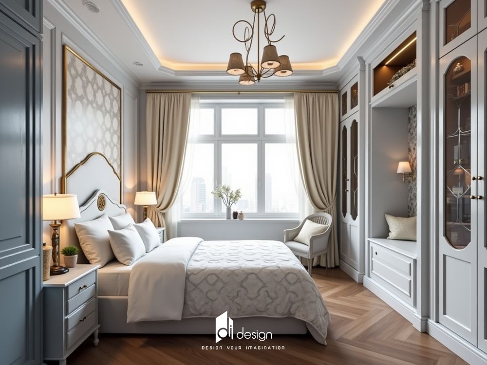 Thiết kế nội thất phòng ngủ phong cách tân cổ điển Thiết kế nội thất phòng ngủ phong cách tân cổ điển