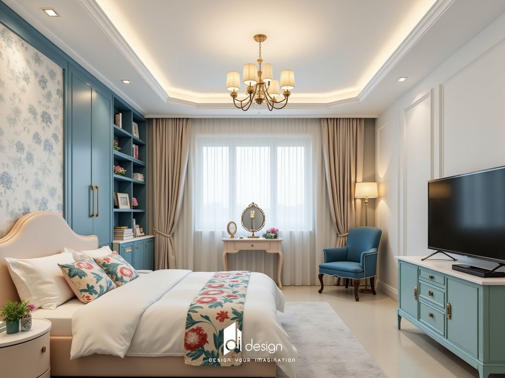 Thiết kế nội thất phòng ngủ phong cách tân cổ điển Thiết kế nội thất phòng ngủ phong cách tân cổ điển
