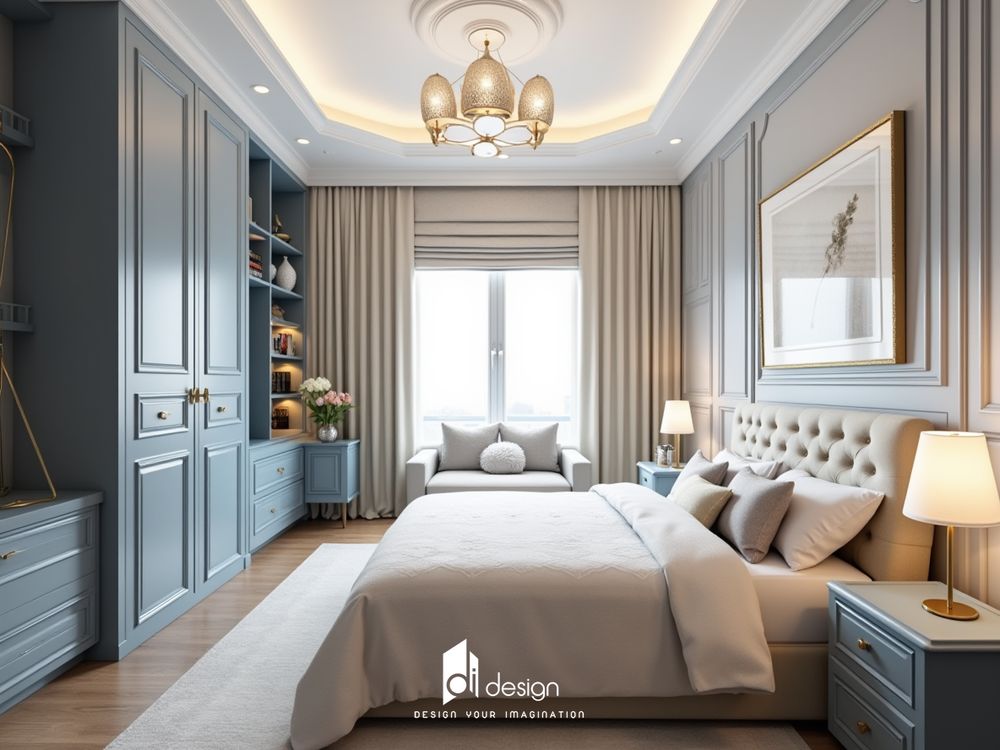 Thiết kế nội thất phòng ngủ phong cách tân cổ điển Thiết kế nội thất phòng ngủ phong cách tân cổ điển
