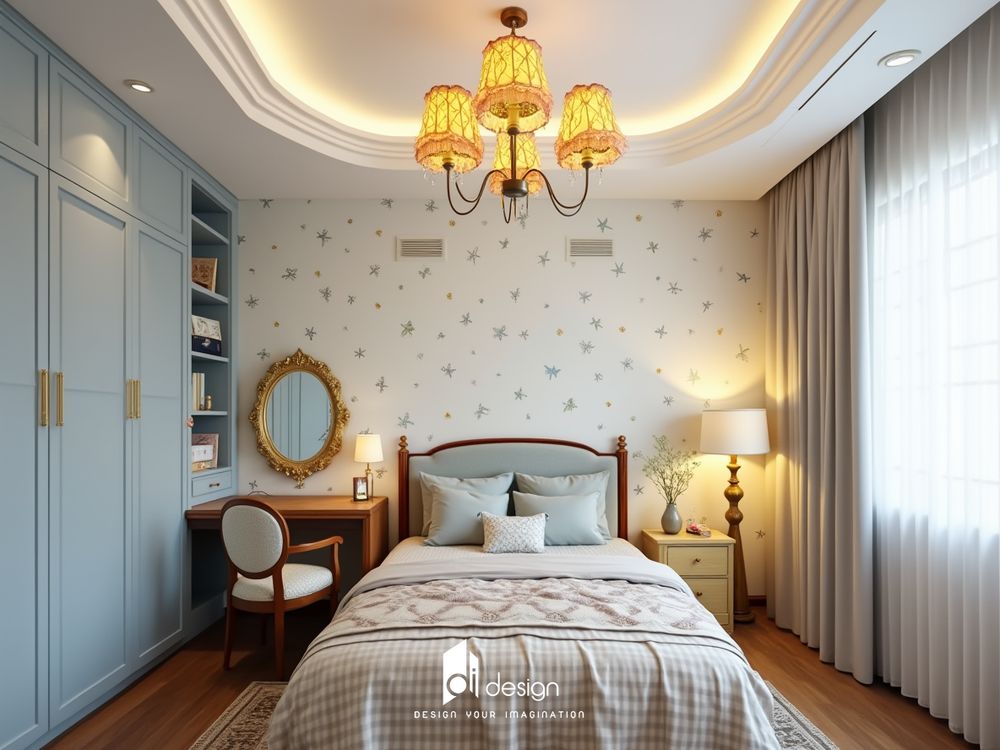 Thiết kế nội thất phòng ngủ phong cách tân cổ điển Thiết kế nội thất phòng ngủ phong cách tân cổ điển