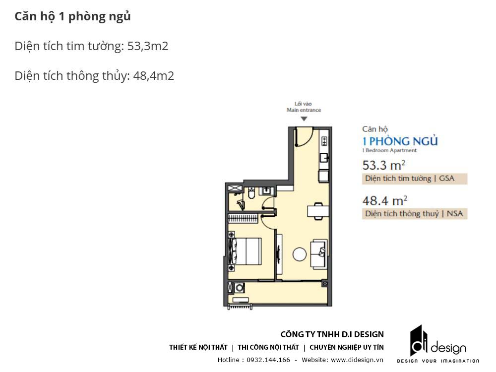 Mặt bằng căn hộ Masteri Cosmo Central 48m2 Mặt bằng căn hộ Masteri Cosmo Central 48m2