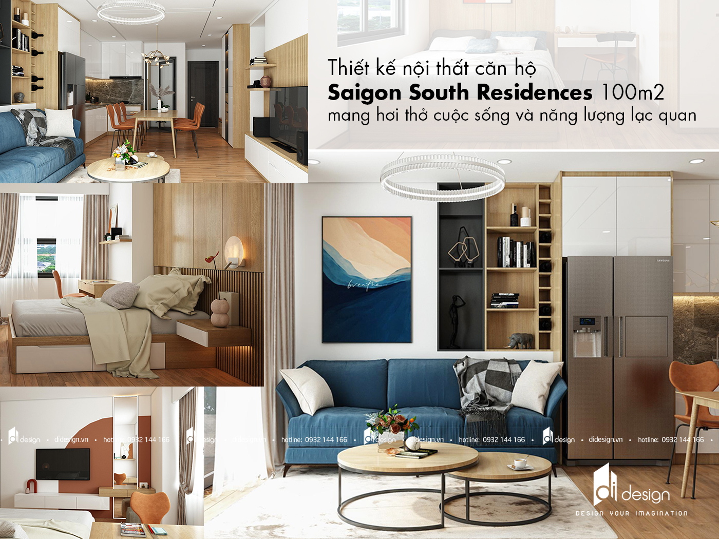 Thiết kế nội thất căn hộ Saigon South Residences 100m2 mang hơi thở cuộc sống 